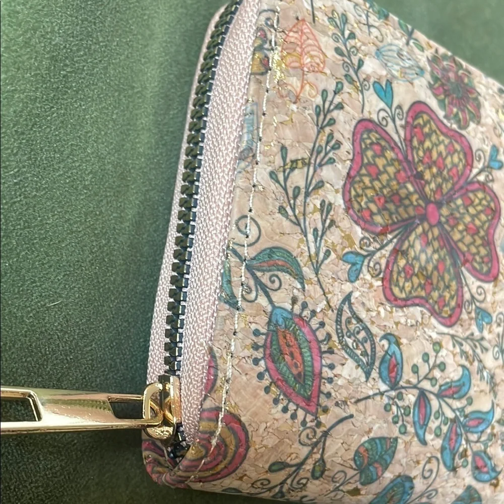 NEW Floral Cork Long Wallet